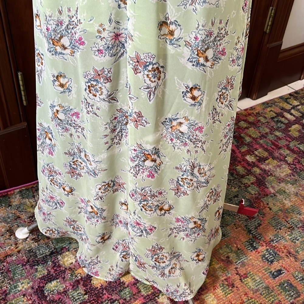 As U Wish  Sheer Overlay V-neck cap sleeve dress  mini to Maxi  Sage NWOT Size S - Picture 12 of 16
